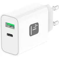 Techly IPW-USB-30WACG oplader voor mobiele apparaten, universeel, wit, AC, snelladen, voor gebruik binnenshuis