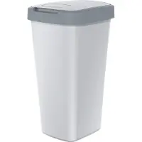 Prosperplast Keden - Compact Q - Afvalbak 25L - prullenbak -Essenkleur met lichtgrijs frame