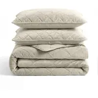 Sleeptime Lazy Dekbed Zonder Overtrek - Velvet - Taupe/Grijs 140 x 200
