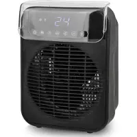 Emerio Ventilator Kachel - 2 temperatuur instellingen - Regelbare thermostaat - Digitaal Display - Timer - 20 m² - IP21 - FH-215085.1 Zwart