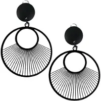 Charme Bijoux Klem oorbellen-Zwart-Rond-geen gaatje-