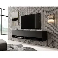 Meubella TV-Meubel Asino mat zwart - 140 cm