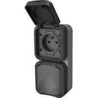 QUARX Dubbele stekkerdoos - - Aqua Pro - Buiten, verticaal - IP55 - 250V / 16A
