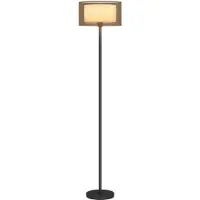 HOMCOM -Stehlampe-Metall, Stoff-33L x 33B x 152,5H cm-Schwarz+Weiß