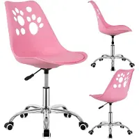 Springos Bureau stoel - - 2025 - Ergonomisch - Hoogte verstelbaar - Roze kunstleer
