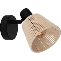 Eglo Wandlampje Seagard zwart met rotan