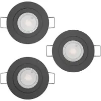 Eglo Set van 3 inbouwspots Barranco zwart Ø 9cm - 4,5W - 4000K