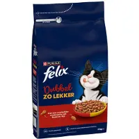 Felix 4x Kattenvoer Droog Dubbel Zo Lekker Adult Rund & Kip 4 Kg