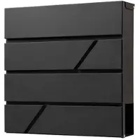 BRASQ Deluxe Brievenbus Zwart 37,5 x 36,5 x 11 cm – Wandbrievenbus met Slot en Krantenvak – Inclusief Montagemateriaal & 2 Sleutels