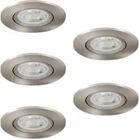 Eglo Set van 5 inbouwspots Barranco nikkel Ø 9cm - 3-staps CCT