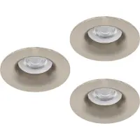 Eglo Set van 3 inbouwspots Salabate nikkel Ø 8,8cm IP65