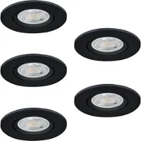 Eglo Set van 5 inbouwspots Barranco zwart Ø 9cm - 3-staps CCT