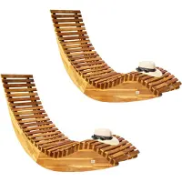 Merkloos Casa Ergonomische Tuinstoelen - Schommelend Ligbed - Voor Buiten - Acaciahout - 2 STUKS - 150x60x93cm - FSC-gecertificeerd