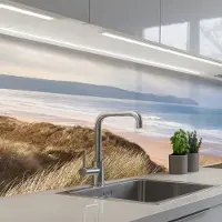 KitchenYeah Keuken achterwand 250x80 cm - Spatscherm zelfklevend Duin - Strand - Water - Muurbeschermer - Spatwand fornuis