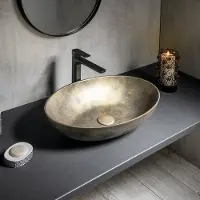 Sapho Formigo betonnen wastafel goud 60x14x40cm