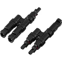 TRU COMPONENTS TC-13805792 2-voudige PV-aftakverbinderset Zwart Inhoud: 2 stuk(s)