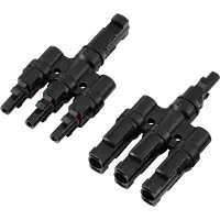 TRU COMPONENTS TC-13805796 3-voudige PV-aftakverbinderset Zwart Inhoud: 2 stuk(s)