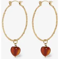 Sissy-Boy Gold plated hoop oorbellen met hart