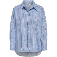 ONLY Blouse 'ONLOregon' lichtblauw / donkerbruin / wit