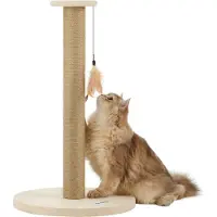 Acaza - Krabpaal - Krabpaal voor Katten - Kattenpaal - 62.5 cm hoogte - Beige