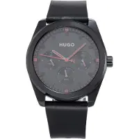 HUGO Analoog horloge 'Bright Sport' grijs / donkerrood / zwart