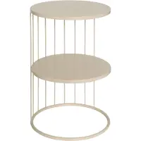Atmosphera Créateur d'intérieur® Bijzettafel Kobu - beige - metaal - rond - D36 x H52 cm - salontafel/koffietafel