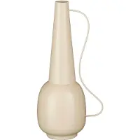 Mica Decorations Tosno Decoratieve Vaas - Bloemenvaas 24 x 20 x 43 cm - Woondecoratie Bloemvaas voor Binnen - IJzer, MDF, Fluweel - Off-white