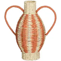 Mica Decorations Decoratieve Vaas - Bloemenvaas 38 x Ø21 cm - Woondecoratie Bloemvaas voor Binnen - Papier, IJzer - Lichtgeel, Oranje