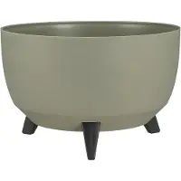 Mica Decorations Doppio Plantenbak op Poten - 20,5 x Ø40 cm - Plantenbakken voor Buiten - Bloembakken voor Balkon - Gerecycled Plastic - Lichtgroen