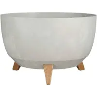 Mica Decorations Doppio Plantenbak op Poten - 20,5 x Ø40 cm - Plantenbakken voor Buiten - Bloembakken voor Balkon - Gerecycled Plastic - Grijs