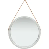 vidaXL Wandspiegel met band 60 cm zilverkleurig