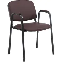 CLP Ken Pro - Stapelstoel - armleuningen - zwart - 150 kg - Kunstleer/bruin