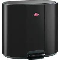 Wesco Multicollector 2 Prullenbak Afvalscheiding (2x25 Liter) | 50 Liter | Metaal - Matzwart | Duo Pedaalemmer met Soft Close en Geurfilter