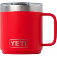 Yeti Rambler Stackable Mug 2.0 10oz Mag Slider Lid, Rescue Red, stapelbare thermosmok met deksel, 295 ml