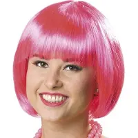 Folat Pruik bobline neon pink (neon pink)