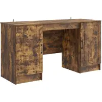 vidaXL Bureau Gerookt eiken 142,5 x 50 x 75 cm Bewerkt hout