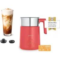 Severin SM 3595 Spuma Lite Inductie Melkopschuimer – Koraalrood – 400 ml – Warm & Koud Opschuimen – Chocoladefunctie