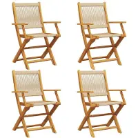 vidaXL Tuinstoelen 4 st inklapbaar massief acaciahout beige
