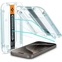 Spigen EZ Fit GLAS.tR iPhone 15 Pro Screen Protector Clear (2-Pack)