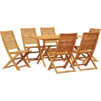 vidaXL Tuin Eettafel Set 7 st Bruin Massief Acacia Hout