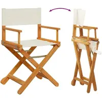 vidaXL Tuinstoelen 4 st inklapbaar stof crèmewit