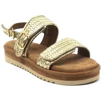 Lazamani Sandalen Dames Goud Textiel | Maat 41
