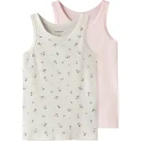 Name it Onderhemd lichtgrijs / groen / rosa