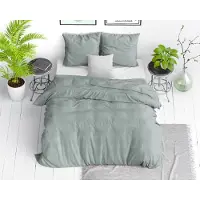 Dreamhouse Dekbedovertrek Katoen Stone Washed - Groen 140 x 200/220 cm