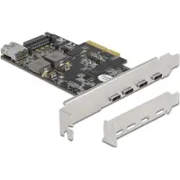 DeLOCK PCI Express x4 Card to 4 x USB Type-C + 1 x USB Type-A - SuperSpeed USB 10 Gbps - Low Profile Form Factor