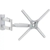 Barkan Witte TV Muurbeugel, 13 - 65 Inch Zwenk / Kantel / Volledige Beweging Platte & Gebogen TV-Mount, Geschikt tot 40kg, Gepatenteerd, voor LED OLED LCD, Max. VESA 400x400