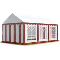 TOOLPORT Partytent 3x6 m, PVC 700, rood wit