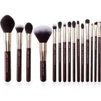 Jessup Make-up kwasten, Make-up kwastenset 15st Roze gelabeld voor Foundation Powder Definer Highlight Liner Eyeshadow (Stichting)