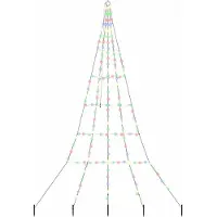 vidaXL - LED - Kerstboom - met - Grondspikes - Meerkleurig - 306 - cm - Metaal