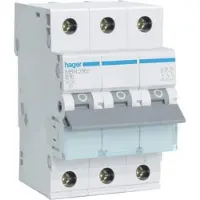 Hager installatieautomaat 3 MBN B-Karakteristiek 3P, 3 polen (totaal), kar B